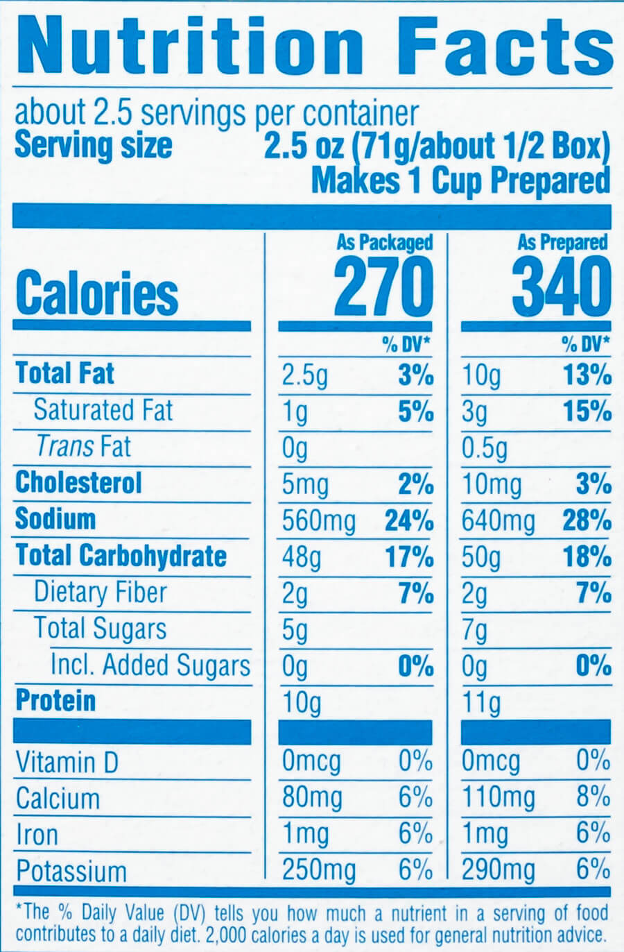Organic Macaroni and Cheese Nutritional Information
