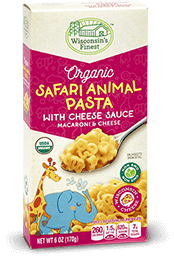 Organic Safari Animal Pasta With Cheese Sauce